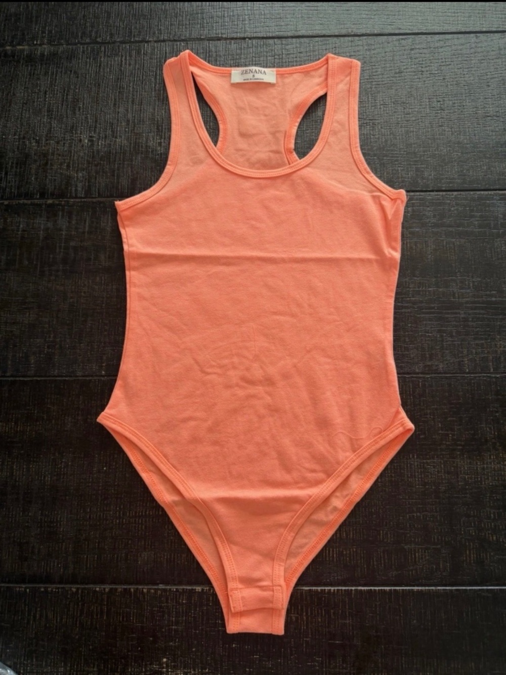 Zenana neon orange bodysuit size small